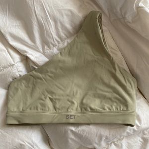 Set Active One Shoulder Bra — Green